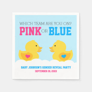 Servilleta De Papel El género rosado o azul Ducky de goma revela al