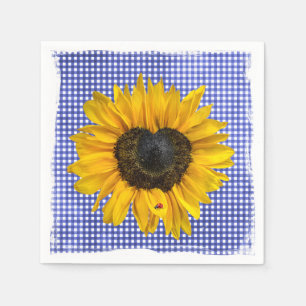 Servilleta De Papel El girasol cardíaco y el parásito en Gingham