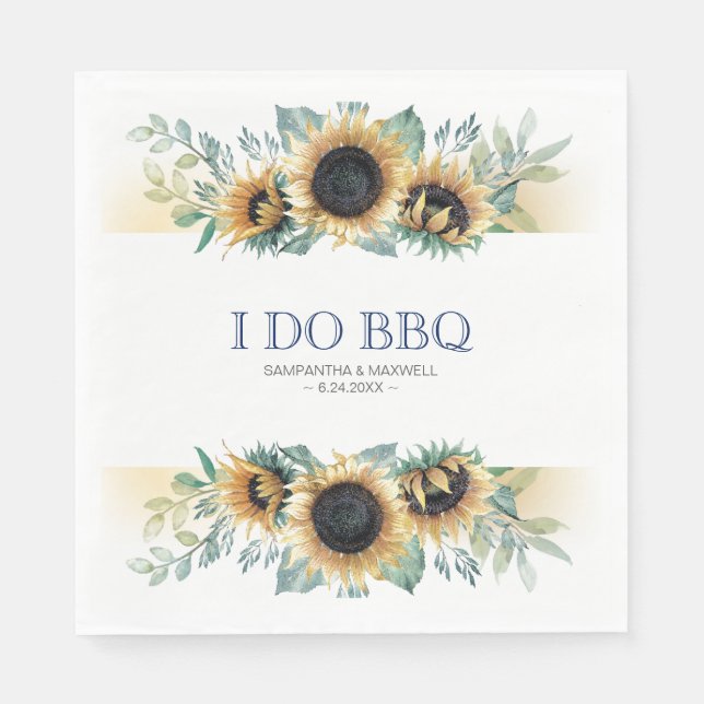 Servilleta De Papel El girasol rústico que hago barbacoa (Anverso)