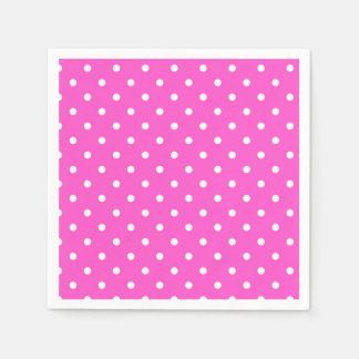Servilleta De Papel El glamour de puntos de polka rosa y blanco es mod