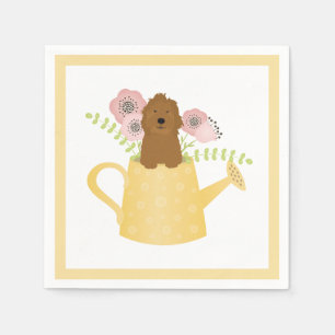 Servilleta De Papel El Goldendoodle En El Agua Puede Amarillo