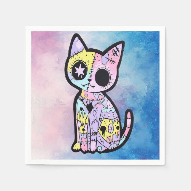 Servilleta De Papel El Gótico Kawaii Pastel Patchwork Gótico Creepy (Anverso)
