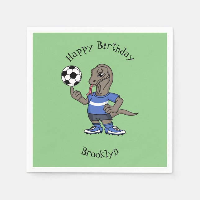 Servilleta De Papel El gracioso personalizado de fútbol del dragón Kom (Anverso)