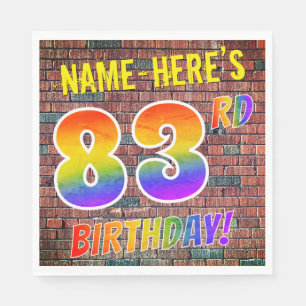 Servilleta De Papel ¡El graffiti Arcoiris mira el 83° CUMPLEAÑOS! + No