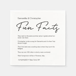 Servilleta De Papel El guión moderno Fun Facts Custom Wedding