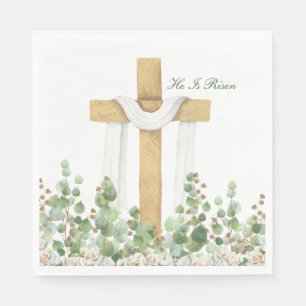 Servilleta De Papel Él ha resucitado Pascua cristiana personalizada