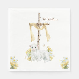 Servilleta De Papel Él ha resucitado Pascua cristiana personalizada