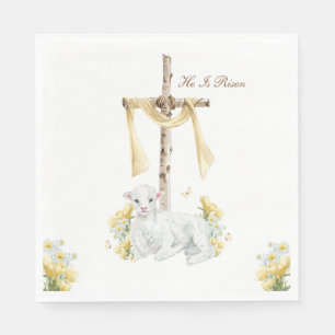 Servilleta De Papel Él ha resucitado Pascua cristiana personalizada