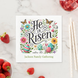Servilleta De Papel Él ha resucitado Reunión familiar de Pascua Colori