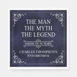 Servilleta De Papel El hombre el mito la leyenda azul de 70 cumpleaños