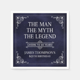 Servilleta De Papel El hombre el mito la leyenda azul de cumpleaños 60