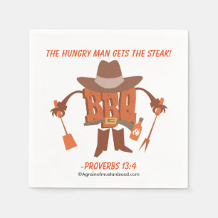 Servilleta De Papel El hombre hambriento se lleva el filete Proverbs 1