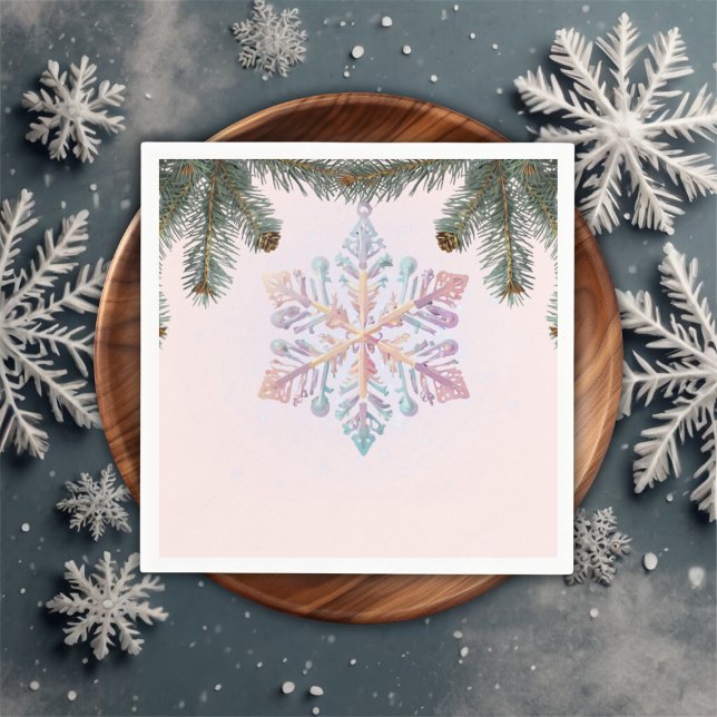 Servilleta De Papel El invierno moderno y suave, copos de nieve, Baby  (Subido por el creador)