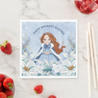 El invierno nevado Red Haired Princess Cumpleaños