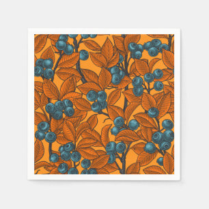 Servilleta De Papel El jardín de arándanos, azul y naranja