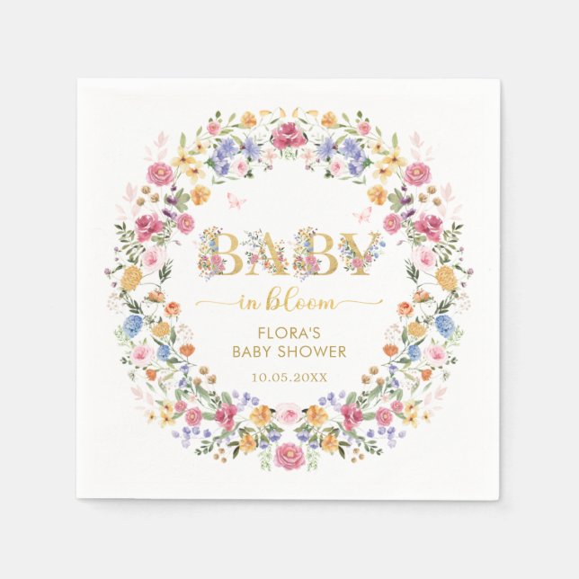 Servilleta De Papel El Jardín de las Flores Silvestres de Primavera Ch (Anverso)