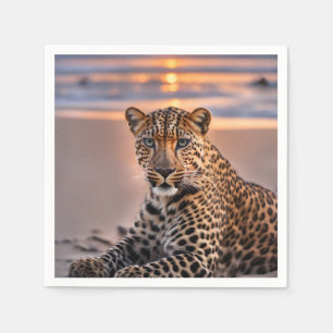 Servilleta De Papel El leopardo en la playa