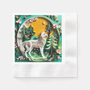 Servilleta De Papel El lobo de papel es muy detallado y realista