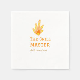 Servilleta De Papel El maestro de la parrilla agrega el nombre de la c