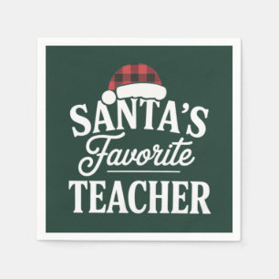 Servilleta De Papel El maestro favorito de Santa Navidad enseña a los 