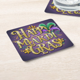 Servilleta De Papel El mardi garras morado "Feliz Mardi Gras"