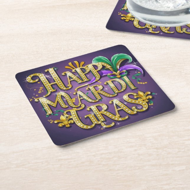 Servilleta De Papel El mardi garras morado "Feliz Mardi Gras" (Subido por el creador)