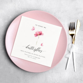 Servilleta De Papel Él me da mariposas Floral elegante