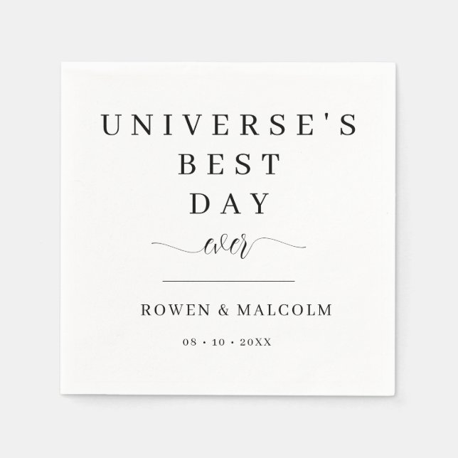 Servilleta De Papel El mejor día del mundo Boda (Anverso)