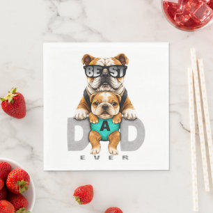 Servilleta De Papel El Mejor Papá Bulldog de Todos los Tiempos – Día d