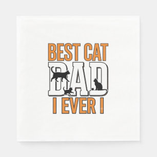 Servilleta De Papel El Mejor Papá de Gatos Vintage Diseño de Camiseta