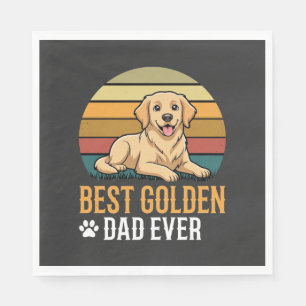 Servilleta De Papel El mejor papá de Golden Retriever Retro Perro