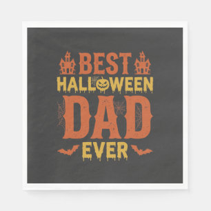 Servilleta De Papel El mejor papá de Halloween jamás diseño vintage de