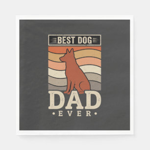 Servilleta De Papel El Mejor Papá de Perro Retro Silueta