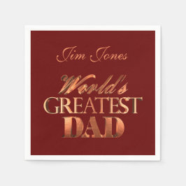 Servilleta De Papel El mejor papá del mundo elegante estilo metálico r