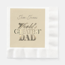 Servilleta De Papel El mejor papá del mundo luce oro elegante como mar