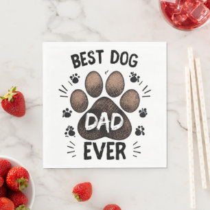 Servilleta De Papel El Mejor Papá Perro del Mundo – Huella de Perro Ad