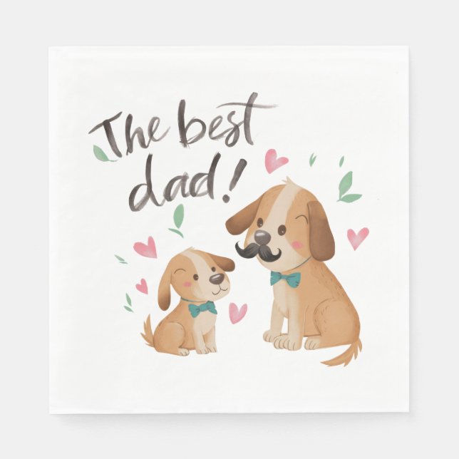 Servilleta De Papel El mejor perro de papá (Anverso)