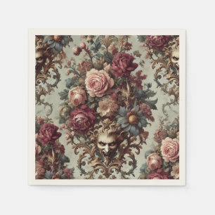 Servilleta De Papel 🌺 El motín al florecimiento - Floral barroca góti