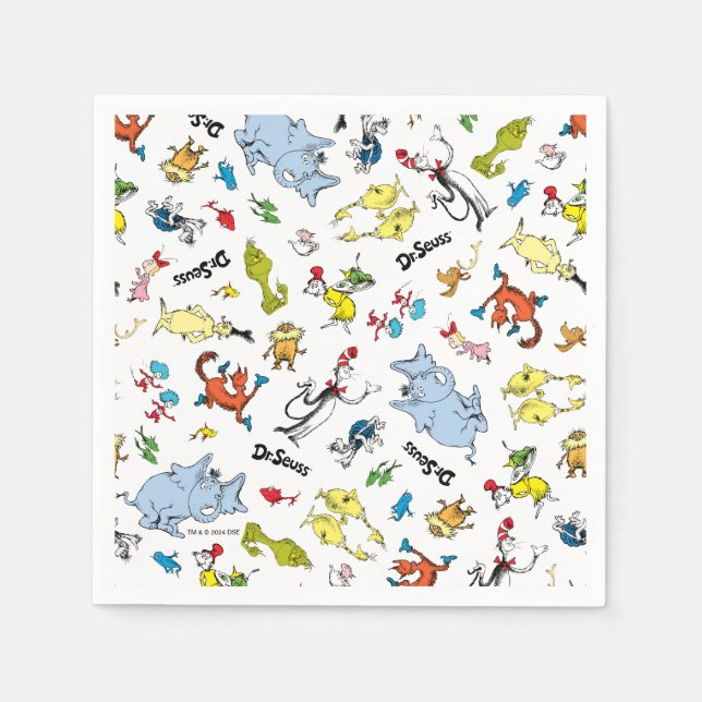 Servilleta De Papel El mundo del patrón de Dr. Seuss (Anverso)
