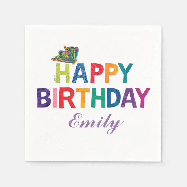 Servilleta De Papel El muy hambriento cumpleaños de la mariposa de la  (Anverso)