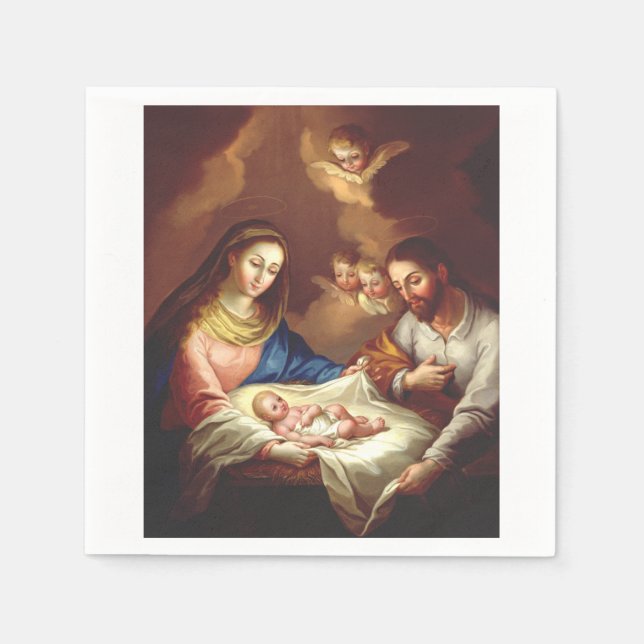 Servilleta De Papel El Nacimiento de Jesucristo (Anverso)