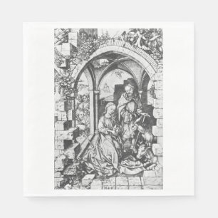Servilleta De Papel El nacimiento de Jesús (por Martin Schongauer)