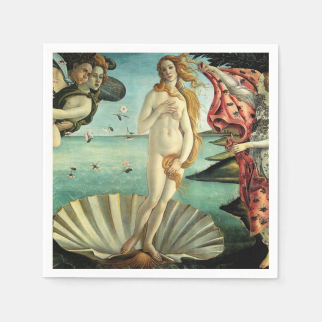 Servilleta De Papel El nacimiento de Venus por Sandro Botticelli (Anverso)