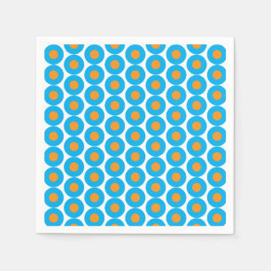 Servilleta De Papel El Naranja azul brillante Polka Dots Funky moderno