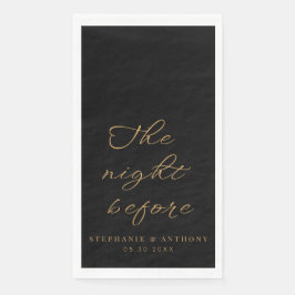 Servilleta De Papel El negro minimalista y el oro la noche antes del B