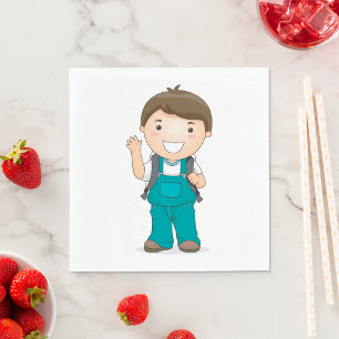 Servilleta De Papel El Niño Va A La Escuela