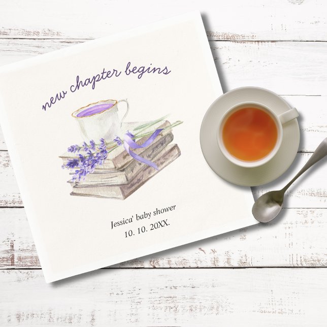 Servilleta De Papel El nuevo capítulo de Lavender comienza la Copa de  (New chapter begins personalized baby shower napkins)
