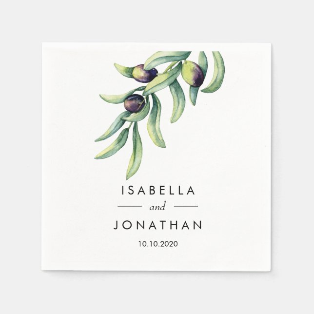 Servilleta De Papel El Olivar | Personalizado de bodas rusos (Anverso)