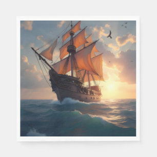 Servilleta De Papel El Orgullo del Capitán – Arte de Barco Marítimo Se