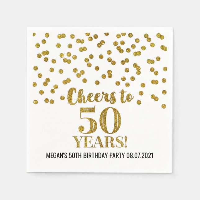 Servilleta De Papel El oro celebra 50 años cumpleaños (Anverso)